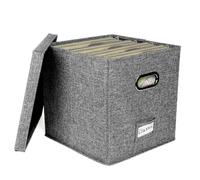 Generico Record Storage Box - Cotton Linen, 13 Inches Vinyl Record Storage Box,storages Bag, Durable | Stylish Music Organizer, Protective Storages Container For Records, Albums, Home, Office Use