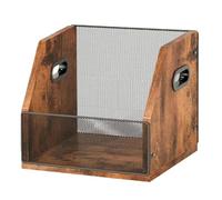 Generico Record Storage Box - Wooden Retro Large Capacity, Record Storage Holder Desk Case, For Living Room Dorm Room Apartment Garage Closet Teens Adults Music Lovers Collectors, 37x30x29cm