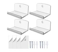 Generico Record Wall Mount, 4 Piece Acrylic Rack, Album Display Shelf for Vinyl Records, Picture Books, Comic Books, and Collectibles, Stylish Storage for Kids Bookshelf, Bedroom, Living Room