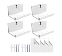 Generico Record Wall Mount - 4-Piece Acrylic Record Shelf Wall Mount, Display Rack For Albums, Pictures, Comic Books, Collectibles, Kids Bookshelf, Bedroom And Living Room