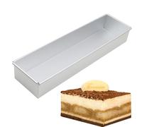 Generico Rectangle Cake Mold - 15.74x3.93x2.36 In Aluminum Alloy Non-Stick | Baking Dish Ice Cream Cake Pan | Mousse Chiffon Cheesecake Pan For Birthday Wedding Homemade Desserts And Party Baking