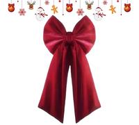 Generico Red Bows for Christmas Tree,36 X 18 inch Red Large Velvet Holiday Supplies | Christmas Tree Bows - Seasonal Décor Accessories for Fireplace Mantels Front Doors Porches Bedroom School Thanks