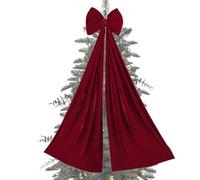 Generico Red Christmas Bows - Velvet Vintage Ornaments - Large Tree Bows Christmas Decorations - for Indoor Outdoor Garland Fireplace Mantel Porch Patio Stairs Railing Party Wedding