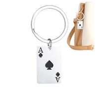 Generico Red Spades Card Keychain - Creative Metal Playing Card Keyring | Durable Zinc Alloy Bag Charm, Unique Birthday Present For Men And Women, Backpack Handbag Wallet Travel Gear Accessory