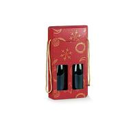 Generico RED UNIVERSE 20.5x9.5x35.5cm Scatola ESAGONO PORTABOTTIGLIE VINO 2 posti | robusta con cordoncini per regalre 2 bottiglie
