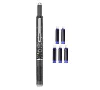 Generico Refillable Fountain Pen - Writing Pen | Retractable Fountain Peń With 5 Ink Cartridges For Journaling &, Fine Nib ABS Material, Portable Stationery For Students & Professionals