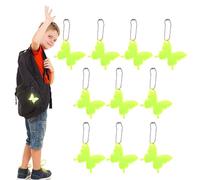 Generico Reflective Tags - Set di 10 Riflettori Impermeabili con Catenella per Zaini, Giacche O Borse, di Sicurezza Ad Alta visibilità per Bambini Durante attività Notturne