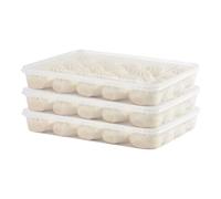 Generico Refrigerator Eggs Container Dumplings Holder | Egg Container | 3-Piece Stackable Box With Lid For Fridge Kitchen Pantry Home Apartment Restaurant Thanksgiving Christmas