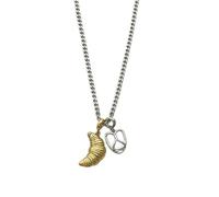 Generico Regalo Collana con ciondolo Catena lunga Cravatta in argento dorato per sorelle Amiche Regalo compleanno o per le vacanze Catena lunga dal design in oro argento per l ' uso quotidiano