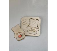 Generico Regalo madrina/padrino battesimo in legno personalizzati con nomi- regalo personalizzato - nascita- battesimo- bambini- bomboniere 10cmx10cm (Rosa)