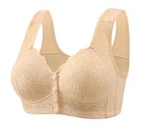 Generico Reggiseni Donna, Reggiseno Push-Up Anello in Aperto Davanti Senza Cuciture con Bottoni Taglie Forti Cotone Leggero E Traspirante Sportivi Reggiseni Sportivo Dormire Quotidiano