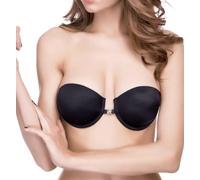 Generico Reggiseno a Balconcino Imbottito Invisibile Spalline Removibili Trasparenti intercambiabili (IT, Taglia della Coppa & Taglia della Fascia, B, 2, Nero)