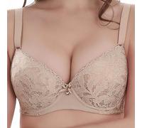 Generico Reggiseno Balconcino Push Up, Reggiseno Push-Up con Ferretto in Pizzo a Figura Intera per Taglie Forti Comodo e di Supporto per Uso Quotidiano