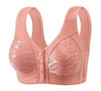 Generico Reggiseno Colore Unito Modello Pizzo Chiusura Anteriore Senza Ferretto Canotta Design Morbido E Avvolgente Indumento Intimo Donna(Watermelon Red, 42)