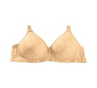 Generico Reggiseno Cotone Imbottito Reggiseno Aperto Bianco Reggiseno con chiusura frontale per donna Reggiseno da notte da donna comfort wireless a copertura Reggiseno Donna Senza Ferretto (Beige, S)