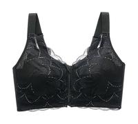 Generico Reggiseno Donna Reggiseno a Figura Intera con Chiusura Frontale di Supporto Solleva e Modella Coppe Grandi per vestibilità Comoda e Copertura Totale (Black, 40)