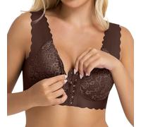 Generico Reggiseno Donna Senza Ferretto Push Up Aspetto Naturale Traspirante con Supporto Medio Top correzione della Postura a Triangolo Reggiseni Copertura Totale