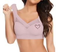 Generico Reggiseno Donna Senza Ferretto Push Up Comfort Intimo Traspirante con Supporto Medio Top Taglie Forti Comodo Reggiseni Cuciture a Copertura Totale