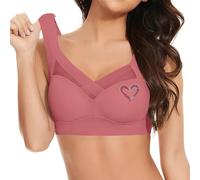 Generico Reggiseno Donna Senza Ferretto Push Up Comfort Intimo Traspirante con Supporto Medio Top Taglie Forti Comodo Reggiseni Cuciture a Copertura Totale