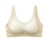 Generico Reggiseno Donna Senza Ferretto, Reggiseno Pizzo Sottile Estivo Ice Comfort Top Senza Ferretto Schiena Scoperta Morbido di Base Reggiseno Senza Cuciture Abbigliamento per Palestra Corsa Yoga