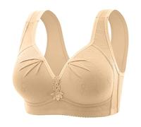 Generico Reggiseno Donna Taglie Forti Sottile Senza Ferretto Push Up Comfortevole Traspirante Canotta Design Morbido E Avvolgente Indumento Intimo Donna(Beige, 44)