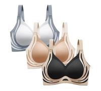 Generico Reggiseno Donna Triangolo Pizzo Stretch Leggero Reggiseni Base Intimo Invisible Bra Traspirante con Supporto Medio Top Taglie Forti Modellante del Seno a Bustino