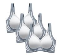 Generico Reggiseno Donna Triangolo Pizzo Stretch Leggero Reggiseni Base Intimo Invisible Bra Traspirante con Supporto Medio Top Taglie Forti Modellante del Seno a Bustino