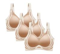 Generico Reggiseno Donna Triangolo Pizzo Stretch Leggero Reggiseni Base Intimo Invisible Bra Traspirante con Supporto Medio Top Taglie Forti Modellante del Seno a Bustino