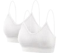 Generico Reggiseno in Cotone Anallergico Reggiseno Aperto Set da in due pezzi, cinturino superiore senza cuciture, coppetta per seno, biancheria intima taglie Reggiseno Sportivo Donna Sostegno (B, M)