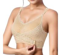 Generico Reggiseno Minimizer, Reggiseno Corsetto Donna Comodo in Pizzo con Fibbia Frontale e Design Sagomato Sottile