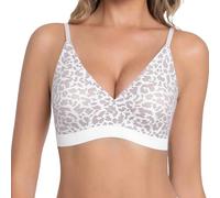 Generico Reggiseno Minimizer Riducente Taglie Forti, Reggiseno Senza Ferretto con Design Leopardato per Comfort Naturale e Sollevamento Delicato della Figura