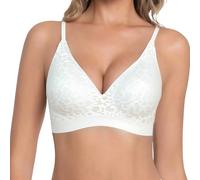 Generico Reggiseno Minimizer Riducente Taglie Forti, Reggiseno Senza Ferretto con Design Leopardato per Comfort Naturale e Sollevamento Delicato della Figura