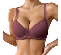 Generico Reggiseno per Scollature Profonde,Donna Reggiseno Copribulbo Laterale Push Up - Scollo Profondo, Ferretto Confort, 3-Ganci