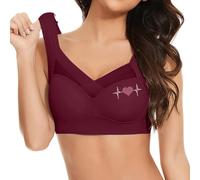 Generico Reggiseno Push-Up, Reggiseno Donna Curvy Comodo Modellante con Bottoni E Supporto Posteriore Reggiseno Morbido E Rinfrescante Sports Bra Abbigliamento per Palestra Corsa Yoga