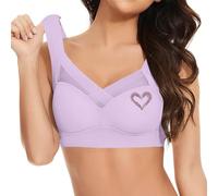 Generico Reggiseno Schiena Scoperta Donna Stretch Leggero Reggiseni Base Top Corsetto con Scollatura a V Brassiere Senza Ferretto Comodo Copertura Totale