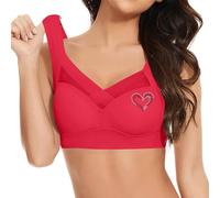 Generico Reggiseno Schiena Scoperta Donna Stretch Leggero Reggiseni Base Top Corsetto con Scollatura a V Brassiere Senza Ferretto Comodo Copertura Totale