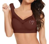 Generico Reggiseno Schiena Scoperta Donna Stretch Leggero Reggiseni Base Top Corsetto con Scollatura a V Brassiere Senza Ferretto Comodo Copertura Totale