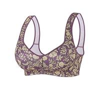 Generico Reggiseno Senza Ferretto Coppe A-G Taglie 36-52 Molto Forti Design Comfortevole E Supportivo per Uso Quotidiano Indumento Intimo Donna(Grey, 42)