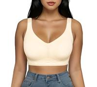 Generico Reggiseno Senza Ferretto Donna, Brassiere Donna Tinte Unite Classic Senza Cuciture, Reggiseni Sostegno Forte Raffinato Bra Morbido Carnagione 3XL