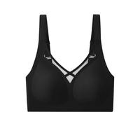 Generico Reggiseno Senza Ferretto Donna, Reggiseno Push Up Senza Cuciture Classic Tinte Unite, Reggiseni Sostegno Forte Morbido Brassiere Dimagranti Nero 3XL