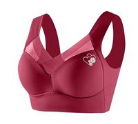 Generico Reggiseno Senza Ferretto Pizzo Donna Push Up Comfort Intimo Traspirante con Supporto Medio Top correzione della Postura Sportivo per Donne Comodo Reggiseni Convertibili