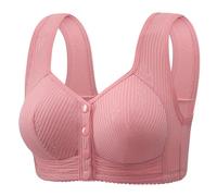 Generico Reggiseno Senza Ferretto Taglie Molto Forti Chiusura Anteriore Sollevamento Intenso Coppa Fissa Schienale Elegante Canotta Stile Funzionale Indumento Intimo Donna(Rose Gold, 44)