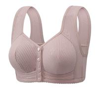 Generico Reggiseno Senza Ferretto Taglie Molto Forti Chiusura Anteriore Sollevamento Intenso Coppa Fissa Schienale Elegante Canotta Stile Funzionale Indumento Intimo Donna(Purple, 42)
