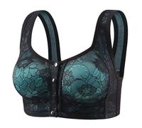 Generico Reggiseno Senza Ferretto Taglie Molto Forti Chiusura Anteriore Sollevamento Naturale Coppa Fissa Schienale Elegante Design Moderno E Funzionale Indumento Intimo Donna(Black, 42)