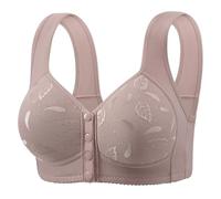 Generico Reggiseno Senza Ferretto Taglie Molto Forti con Chiusura Anteriore Sollevamento Morbido Coppa Fissa Schienale Elegante E Pratico Indumento Intimo Donna(Purple, 38)