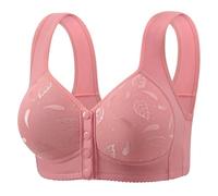 Generico Reggiseno Senza Ferretto Taglie Molto Forti con Chiusura Anteriore Sollevamento Morbido Coppa Fissa Schienale Elegante E Pratico Indumento Intimo Donna(Rose Gold, 50)