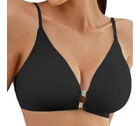 Generico Reggiseno Senza Fili Push-Up Donna con Bottone Automatico in Metallo E Ferretto Schiena Incrociata Comodo Bralette Minimizer Brassiere Curvy Taglie Forti Bra per Seno Grande Cadente