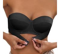 Generico Reggiseno Senza Spalline - Fascia Reggiseno Donna Women's Comfortable Wireless Front Closure Bra for Everyday Use with Design And Transparent Straps