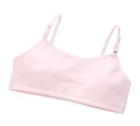 Generico Reggiseno Sportivo Bambina Crop Top Senza Cuciture per Allenamento Bianco Canotta Leggera per Adolescenti Comodo per Ragazze (9-13 Years)