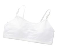 Generico Reggiseno Sportivo Bambina Crop Top Senza Cuciture per Allenamento Bianco Canotta Leggera per Adolescenti Comodo per Ragazze (White, 10-14 Years)